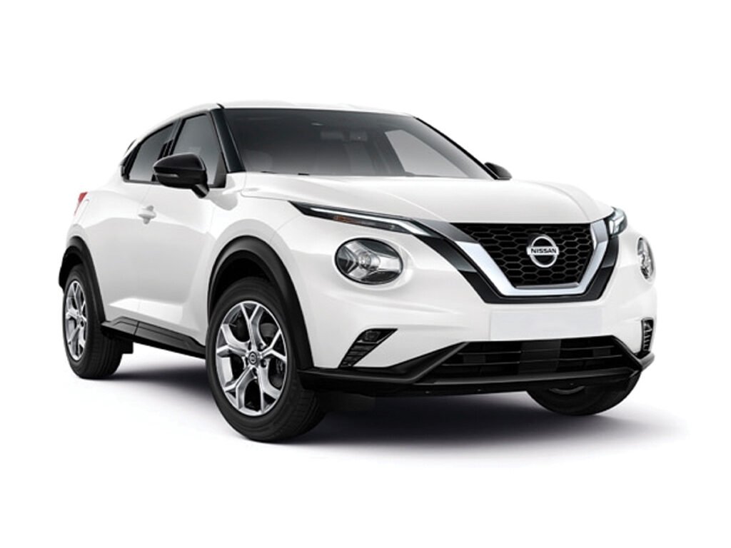 White Nissan Juke compact crossover SUV rental car
